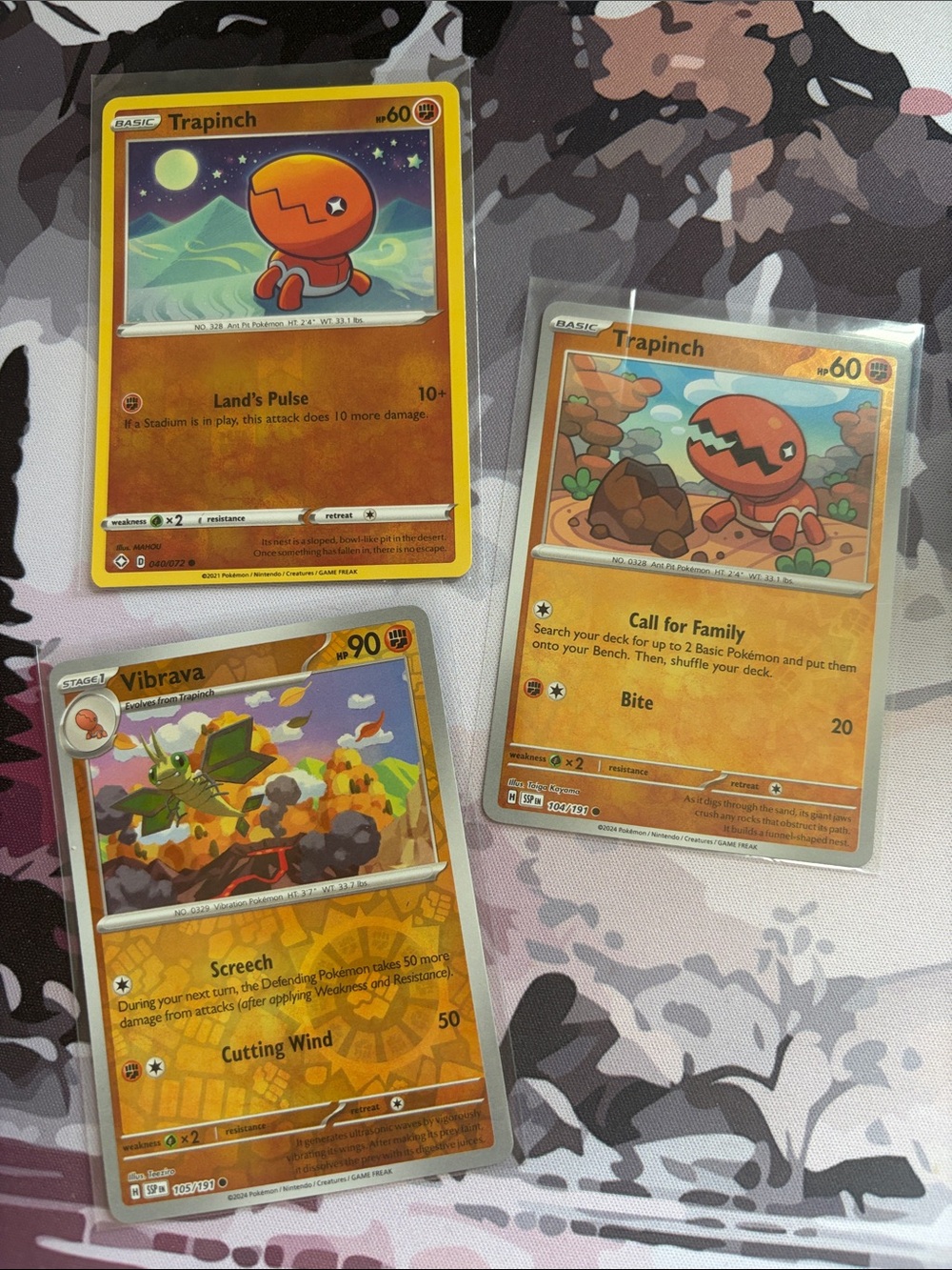 Trapinch & Vibrava Pokémon Evolution Card Lot Reverse Holo | 3 Cards ✨5/$25✨